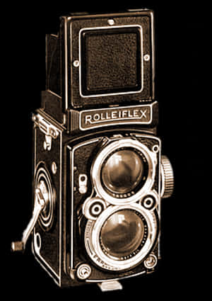 Vintage Rolleiflex Twin Lens Reflex Camera PNG image with transparent background