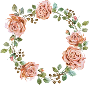 Vintage_ Rose_ Wreath_ Illustration.png PNG Image