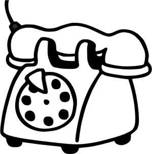 Vintage Rotary Phone Illustration PNG Image