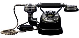 Vintage Rotary Telephone PNG Image