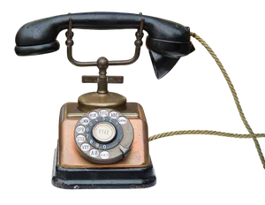 Vintage Rotary Telephone PNG Image