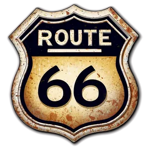 Vintage Route 66 Emblem Png Ahj PNG Image