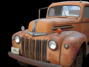Vintage Rusty Truck Front View PNG image with transparent background
