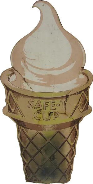 Vintage Safety Cup Ice Cream Clipart PNG Image