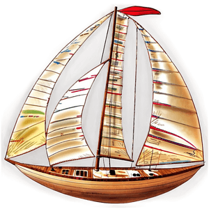 Vintage Sailboat Design PNG 05242024 PNG