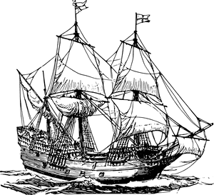 Transparent Sailing Ship Png - Black And White Pirate Ship, Png Download PNG image with transparent background