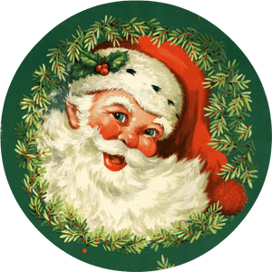 Vintage Santa Claus Portrait PNG with transparent background