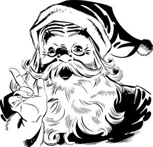 Vintage Santa Claus Sketch PNG with transparent background