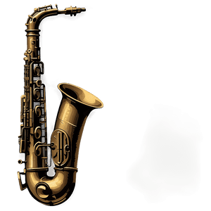 Vintage Saxophone Illustration PNG 05252024 PNG