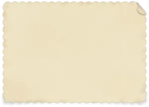 Vintage Scalloped Edge Blank Note Paper PNG Image