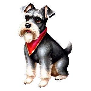 Vintage Schnauzer Illustration Png 06262024 PNG Image