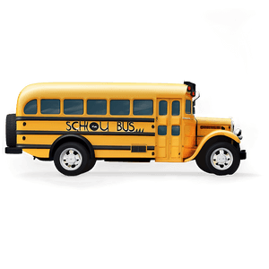 Vintage School Bus Side View PNG crq PNG