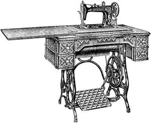 Vintage Sewing Machine Illustration PNG Image