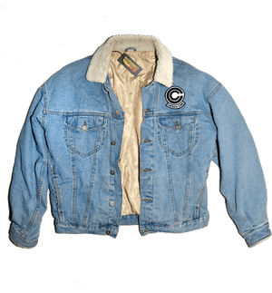 Vintage Sherpa Lined Denim Jacket PNG image with transparent background