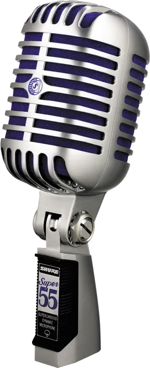 Vintage Shure Super55 Microphone PNG Image