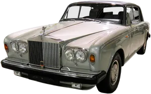 Vintage Silver Rolls Royce Classic Car PNG Image