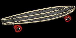 Vintage Skateboard Illustration PNG with transparent background