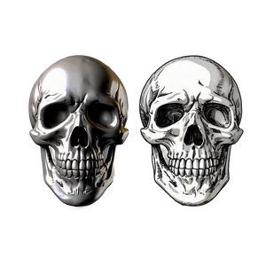 Vintage Skull Face Rendering Png Vgj69 PNG Image