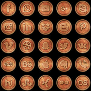 Vintage Social Media Icons Set PNG