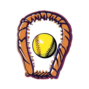 Vintage Softball Clipart Png Vag99 PNG Image