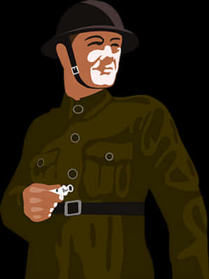 Vintage Soldier Illustration PNG image with transparent background