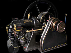 Vintage Steam Engine Machinery PNG with transparent background