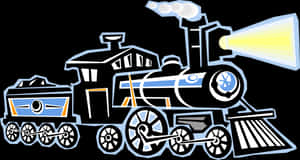 Vintage_ Steam_ Train_ Illustration PNG with transparent background