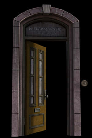 Vintage Style Arch Doorway PNG image with transparent background