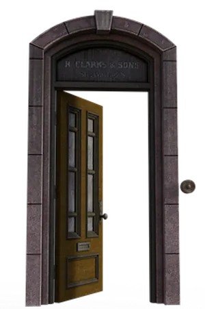 Vintage Style Arch Doorway PNG Image