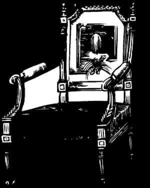 Vintage Style Armchair Illustration PNG with transparent background