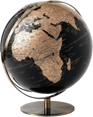 Black And Copper Globe Double Axis 25cm - Black Copper Globe, HD Png Download PNG
