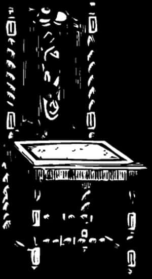 Vintage Style Chairand Table Sketch PNG with transparent background