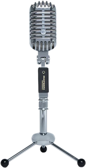 Vintage Style Microphoneon Stand PNG Image