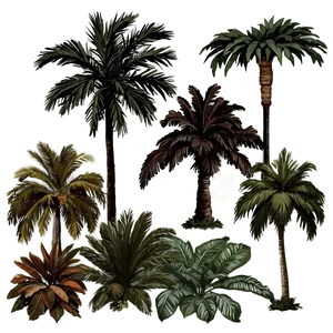 Vintage Style Palms Png Ckq52 PNG Image