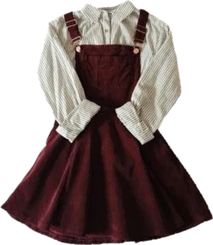 Vintage Style Pinafore Dress PNG Image