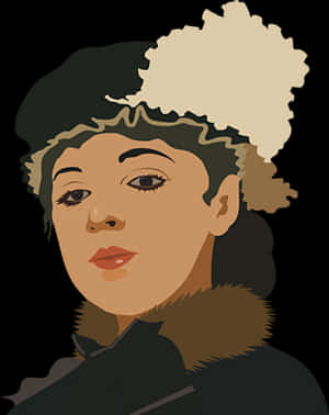 Vintage Style Portrait Illustration PNG image with transparent background