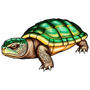 Vintage Style Snapping Turtle Drawing Png 3 PNG Image