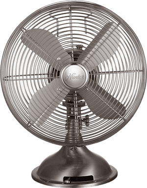 Tabletop Fan Retro Table Brushed Furniture Front Nickel - Classic Metal Table Fan, HD Png Download PNG with transparent background