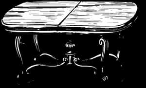 Vintage Style Table Sketch PNG image with transparent background