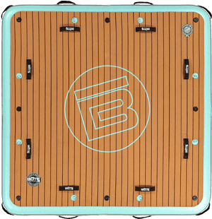 Vintage Style Teal Bordered Dock Board PNG with transparent background