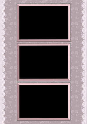 Vintage Style Triple Frame Wallpaper Background PNG image with transparent background