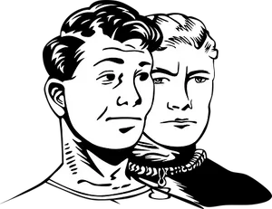 Vintage Style Two Men Illustration PNG Image