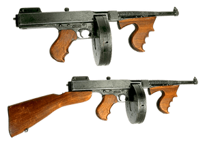 Vintage Submachine Guns Transparent PNG image with transparent background