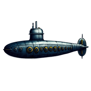 Vintage Submarine Design PNG 05252024 PNG with transparent background