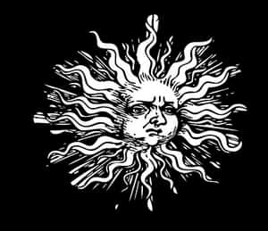 Vintage Sun Illustration PNG image with transparent background