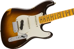 Vintage Sunburst Electric Guitar PNG Image