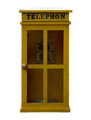 Vintage Telephone Booth Model PNG Image