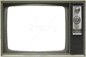 Vintage Television Displaying Logo PNG Image