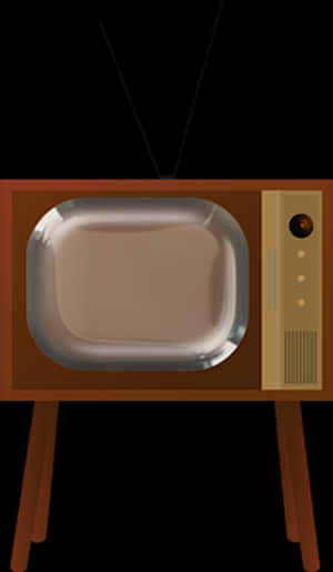 Vintage Television Illustration PNG image with transparent background