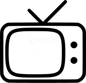 Vintage Television Outline PNG Image